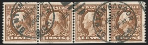Sale 1202, Lot 2359, 1908-12 Perf 12 Horizontal Coils, Double-Line Watermark (Scott 352-356)