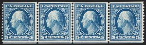 Sale 1202, Lot 2363, 1908-12 Perf 12 Horizontal Coils, Double-Line Watermark (Scott 352-356)