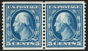 Sale 1202, Lot 2365, 1908-12 Perf 12 Horizontal Coils, Double-Line Watermark (Scott 352-356)