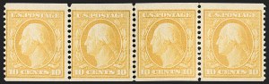 Sale 1202, Lot 2369, 1908-12 Perf 12 Horizontal Coils, Double-Line Watermark (Scott 352-356)