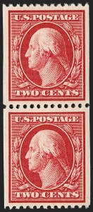 Sale 1202, Lot 2384, 1910 Perf 12 Vertical Coils, Single-Line Watermark (Scott 385-386)