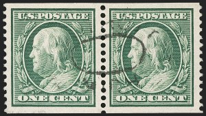 Sale 1202, Lot 2392, 1910-11 Perf 12 Horizontal Coils, Single-Line Watermark (Scott 387-389)