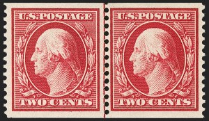 Sale 1202, Lot 2393, 1910-11 Perf 12 Horizontal Coils, Single-Line Watermark (Scott 387-389)