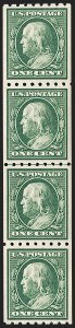Sale 1202, Lot 2399, 1910 Perf 8.5 Vertical Coils, Single-Line Watermark (Scott 390-391)