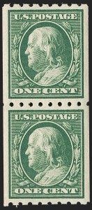 Sale 1202, Lot 2401, 1910 Perf 8.5 Vertical Coils, Single-Line Watermark (Scott 390-391)