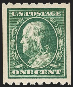 Sale 1202, Lot 2402, 1910 Perf 8.5 Vertical Coils, Single-Line Watermark (Scott 390-391)