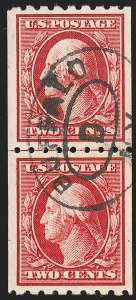 Sale 1202, Lot 2410, 1910 Perf 8.5 Vertical Coils, Single-Line Watermark (Scott 390-391)
