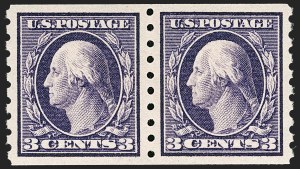 Sale 1202, Lot 2426, 1910-13 Perf 8.5 Horizontal Coils, Single-Line Watermark (Scott 392-396)