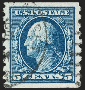Sale 1202, Lot 2443, 1910-13 Perf 8.5 Horizontal Coils, Single-Line Watermark (Scott 392-396)