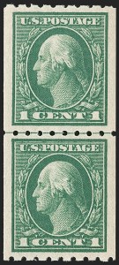 Sale 1202, Lot 2444, 1912 Perf 8.5 Coils, Single-Line Watermark (Scott 410-413)