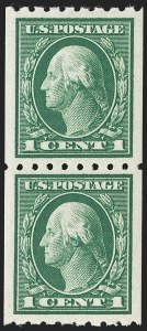 Sale 1202, Lot 2445, 1912 Perf 8.5 Coils, Single-Line Watermark (Scott 410-413)