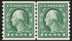 Sale 1202, Lot 2457, 1912 Perf 8.5 Coils, Single-Line Watermark (Scott 410-413)