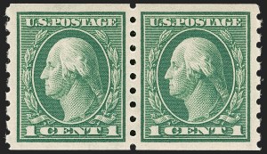 Sale 1202, Lot 2458, 1912 Perf 8.5 Coils, Single-Line Watermark (Scott 410-413)
