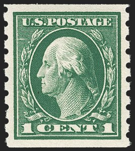 Sale 1202, Lot 2459, 1912 Perf 8.5 Coils, Single-Line Watermark (Scott 410-413)