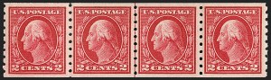 Sale 1202, Lot 2463, 1912 Perf 8.5 Coils, Single-Line Watermark (Scott 410-413)