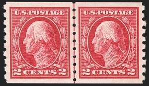 Sale 1202, Lot 2464, 1912 Perf 8.5 Coils, Single-Line Watermark (Scott 410-413)