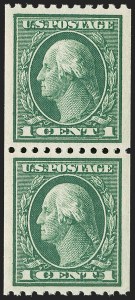 Sale 1202, Lot 2471, 1914 Perf 10 Vertical Coils, Single-Line Watermark (Scott 441-442)