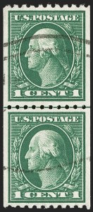 Sale Number 1202, Lot Number 2473, 1914 Perf 10 Vertical Coils, Single-Line Watermark (Scott 441-442)