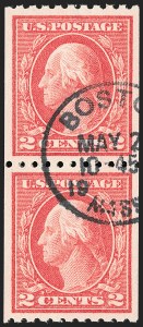 Sale 1202, Lot 2478, 1914 Perf 10 Vertical Coils, Single-Line Watermark (Scott 441-442)