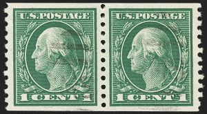 Sale Number 1202, Lot Number 2483, 1914 Perf 10 Horizontal Coils, Single-Line Watermark (Scott 443-447)