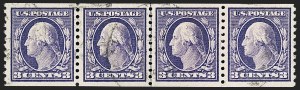 Sale 1202, Lot 2496, 1914 Perf 10 Horizontal Coils, Single-Line Watermark (Scott 443-447)
