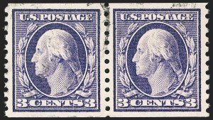 Sale 1202, Lot 2498, 1914 Perf 10 Horizontal Coils, Single-Line Watermark (Scott 443-447)