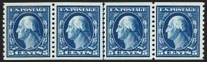 Sale 1202, Lot 2507, 1914 Perf 10 Horizontal Coils, Single-Line Watermark (Scott 443-447)