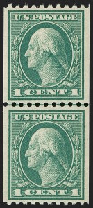 Sale 1202, Lot 2513, 1915 Perf 10 Vertical Rotary Press Coils, Single-Line Watermark (Scott 448-449)