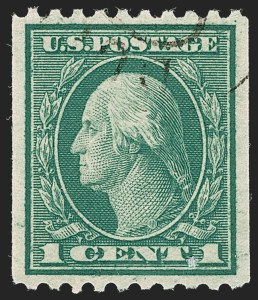 Sale 1202, Lot 2518, 1915 Perf 10 Vertical Rotary Press Coils, Single-Line Watermark (Scott 448-449)