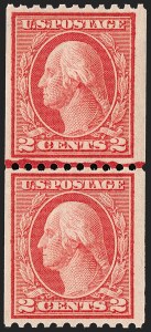 Sale 1202, Lot 2519, 1915 Perf 10 Vertical Rotary Press Coils, Single-Line Watermark (Scott 448-449)
