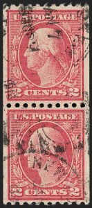 Sale 1202, Lot 2523, 1915 Perf 10 Vertical Rotary Press Coils, Single-Line Watermark (Scott 448-449)