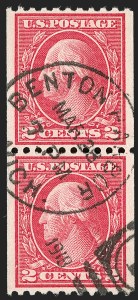 Sale 1202, Lot 2528, 1915 Perf 10 Vertical Rotary Press Coils, Single-Line Watermark (Scott 448-449)