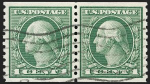 Sale 1202, Lot 2534, 1915 Perf 10 Horizontal Rotary Press Coils, Single-Line Watermark (Scott 450-459)