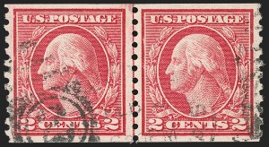 Sale 1202, Lot 2539, 1915 Perf 10 Horizontal Rotary Press Coils, Single-Line Watermark (Scott 450-459)