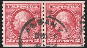Sale 1202, Lot 2540, 1915 Perf 10 Horizontal Rotary Press Coils, Single-Line Watermark (Scott 450-459)