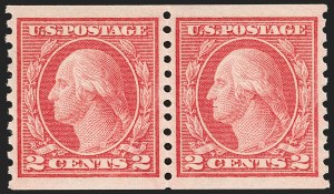 Sale 1202, Lot 2543, 1915 Perf 10 Horizontal Rotary Press Coils, Single-Line Watermark (Scott 450-459)