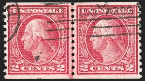 Sale 1202, Lot 2545, 1915 Perf 10 Horizontal Rotary Press Coils, Single-Line Watermark (Scott 450-459)