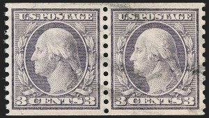 Sale 1202, Lot 2558, 1915 Perf 10 Horizontal Rotary Press Coils, Single-Line Watermark (Scott 450-459)