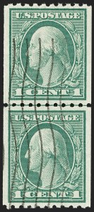 Sale 1202, Lot 2578, 1916-18 Perf 10 Vertical Rotary Press Coils, Unwatermarked (Scott 486-489)