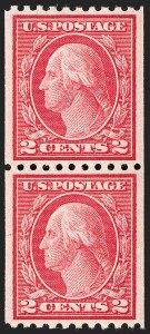 Sale 1202, Lot 2582, 1916-18 Perf 10 Vertical Rotary Press Coils, Unwatermarked (Scott 486-489)