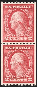 Sale Number 1202, Lot Number 2587, 1916-18 Perf 10 Vertical Rotary Press Coils, Unwatermarked (Scott 486-489)