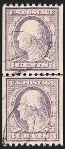 Sale 1202, Lot 2595, 1916-18 Perf 10 Vertical Rotary Press Coils, Unwatermarked (Scott 486-489)
