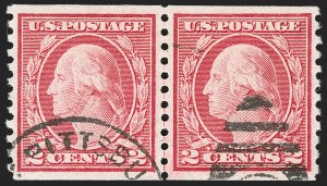 Sale Number 1202, Lot Number 2610, 1916-18 Perf 10 Horizontal Rotary Press Coils, Unwatermarked (Scott 490-497)