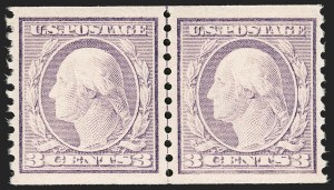 Sale 1202, Lot 2613, 1916-18 Perf 10 Horizontal Rotary Press Coils, Unwatermarked (Scott 490-497)