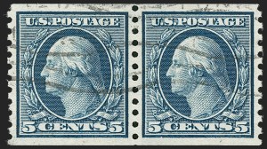 Sale Number 1202, Lot Number 2635, 1916-18 Perf 10 Horizontal Rotary Press Coils, Unwatermarked (Scott 490-497)