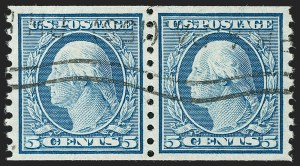 Sale 1202, Lot 2639, 1916-18 Perf 10 Horizontal Rotary Press Coils, Unwatermarked (Scott 490-497)
