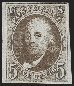 Sale 1209, Lot 1084, 1847 Issue and 1875 Reproduction (Scott 1-4)