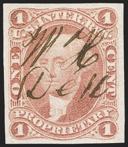 Sale 1209, Lot 1458, Revenues: First Issue Imperforate (R1a-R76a)