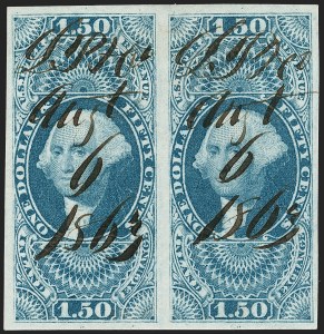 Sale 1209, Lot 1487, Revenues: First Issue Imperforate, cont. (R77a-R102a)