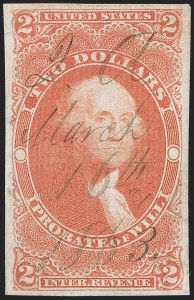Sale 1209, Lot 1492, Revenues: First Issue Imperforate, cont. (R77a-R102a)